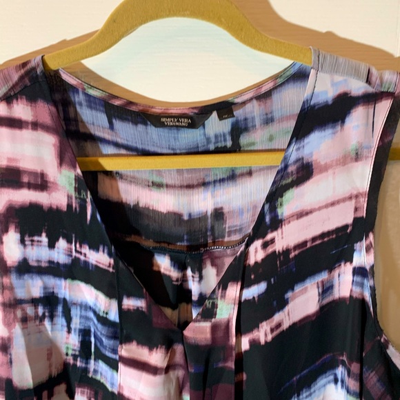Simply Vera Multicolored Chiffon Tank Top - Picture 3 of 4